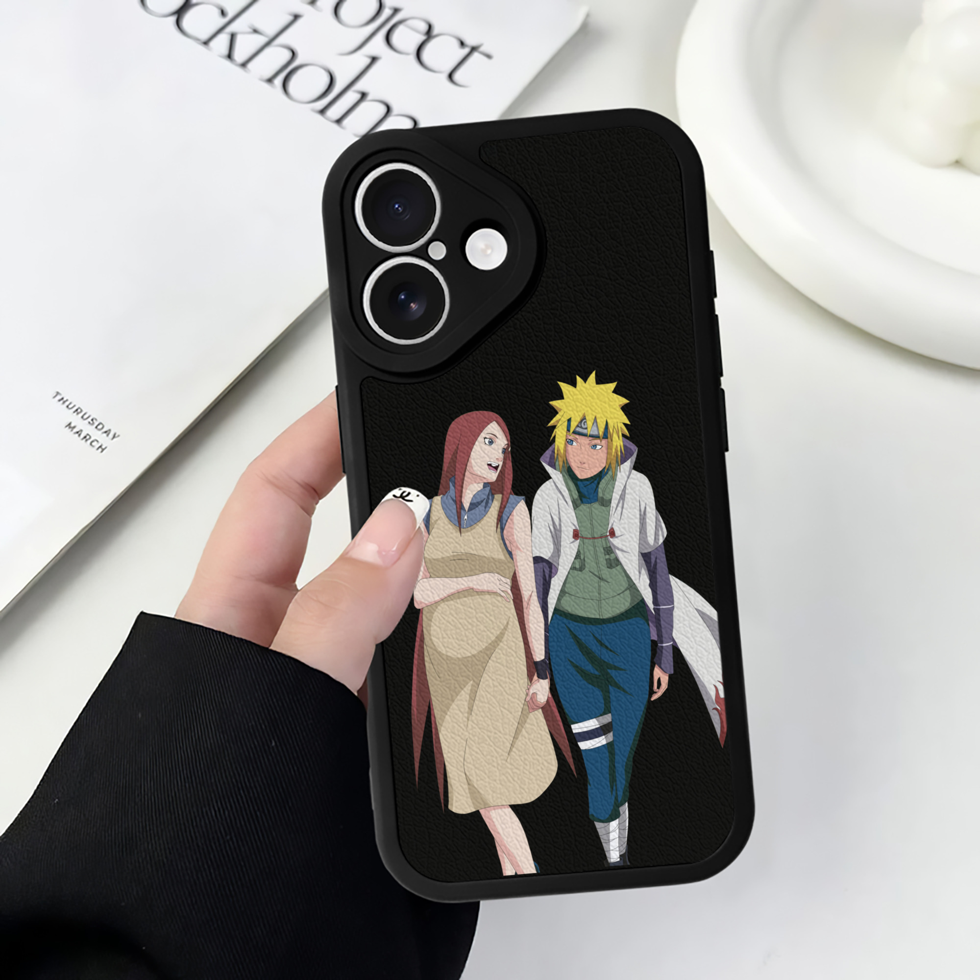 （画像用） NARUTO -ナルト- 波風 ミナト Namikaze Minato 【iPhone 16シリーズ対応】シリコンスマホケース（レザー調） 材質：シリコン